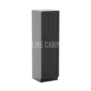 Smokey Ash 24'' W Two Double Door Utility Pantry Cabinet