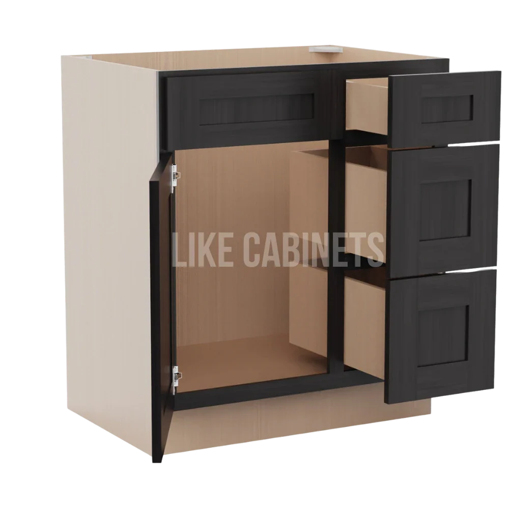 Smokey Ash 30'' W Vanity Combo with Drawers