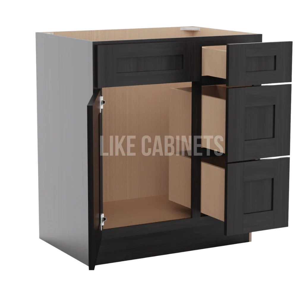 Smokey Ash 30'' W Vanity Combo with Drawers