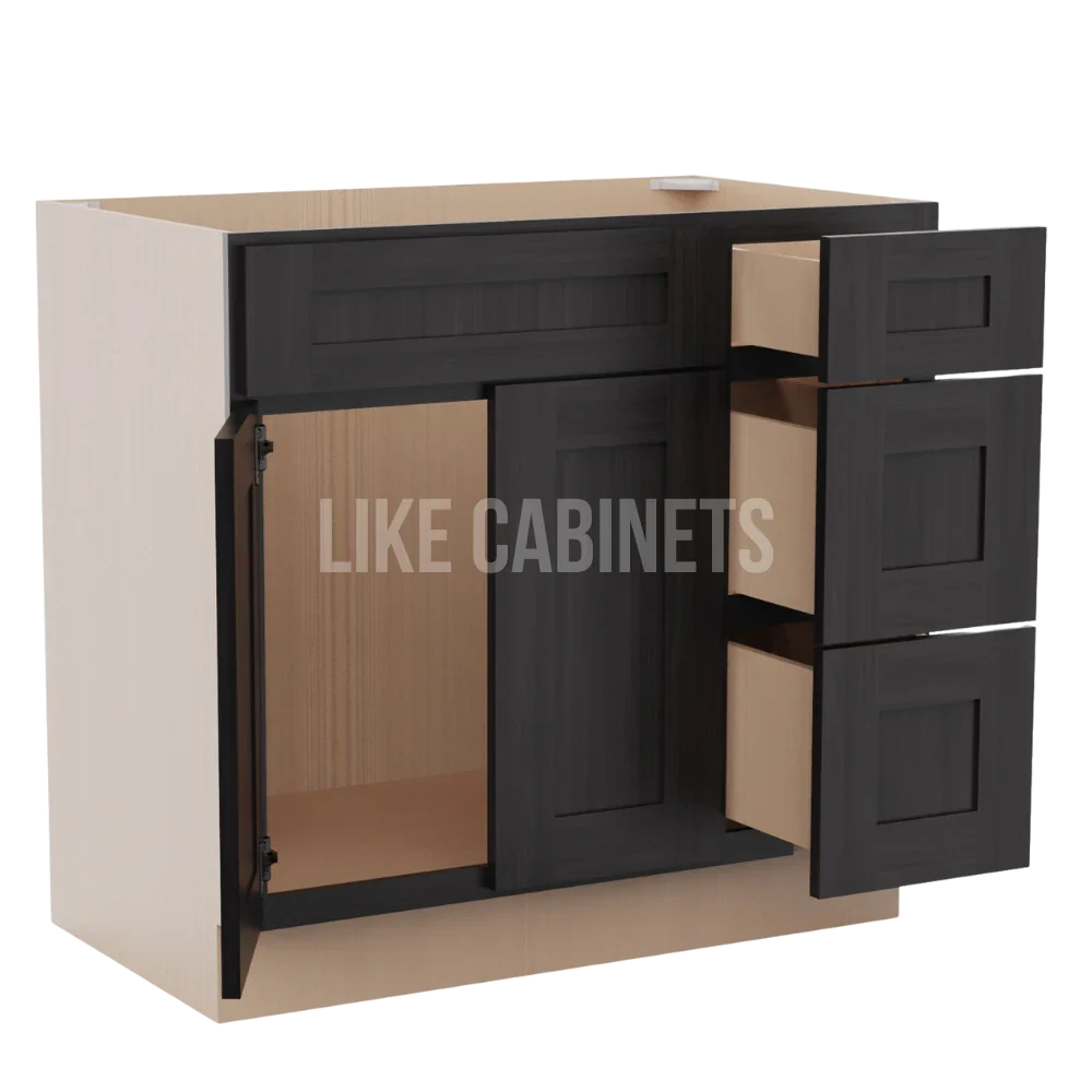 Smokey Ash 36'' W Vanity Combo with Drawers