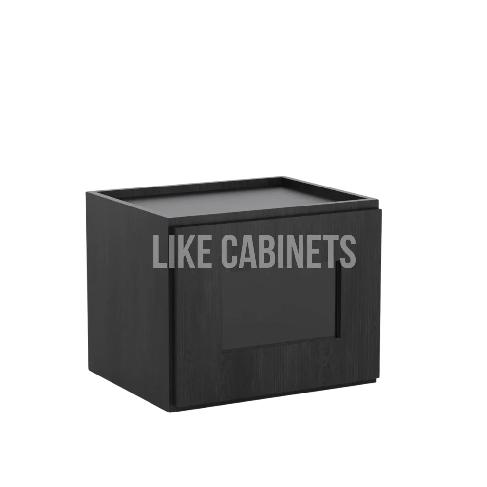 Smokey Ash 12'' H Single Door Wall Cabinet with Glass Door