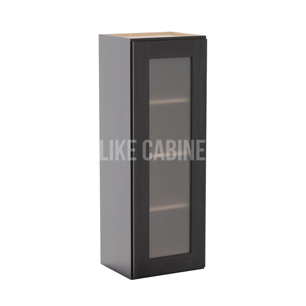 Smokey Ash 42'' H Single Door Wall Cabinet with Glass Door