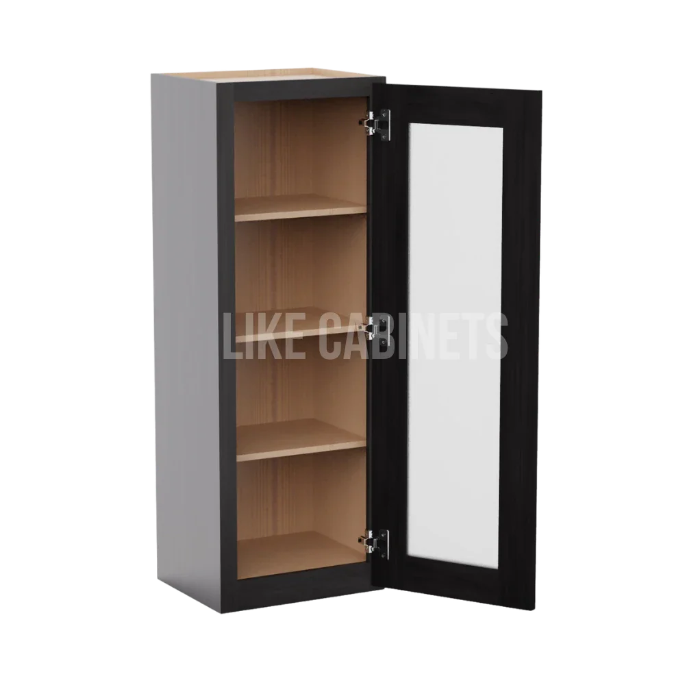 Smokey Ash 42'' H Single Door Wall Cabinet with Glass Door