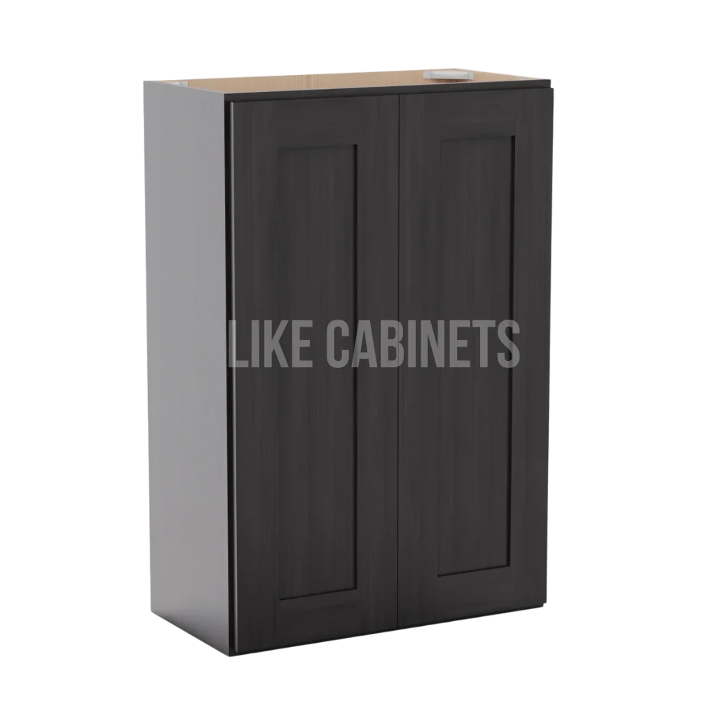 Smokey Ash Double Door Wall Cabinets 36''H, 12''D