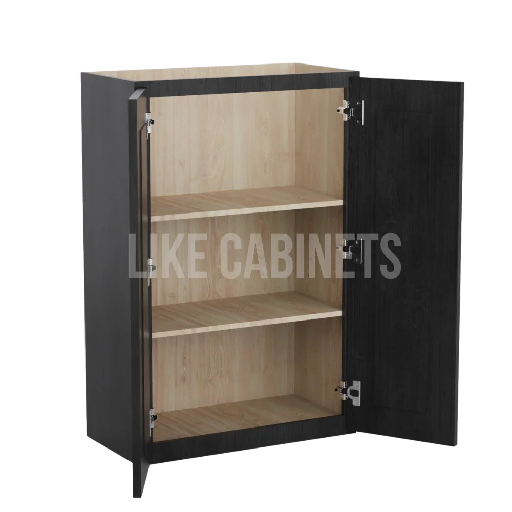 Smokey Ash Double Door Wall Cabinets 36''H, 12''D