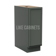 Slim Aston Green Full Height Single Door Base Cabinet