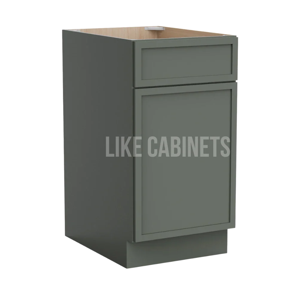Slim Aston Green Trash Base Cabinet
