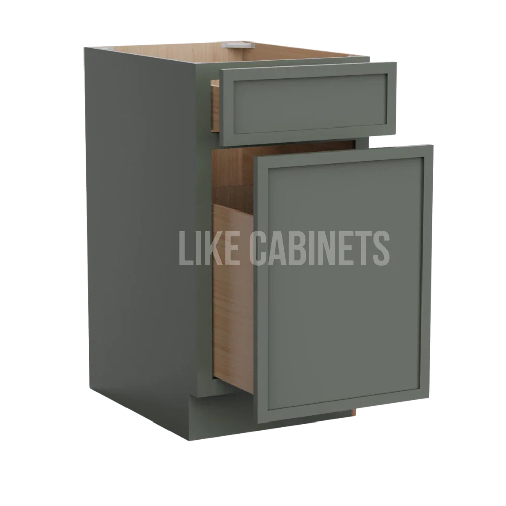 Slim Aston Green Trash Base Cabinet