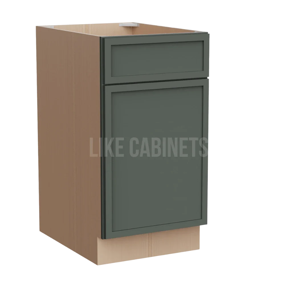Slim Aston Green Trash Base Cabinet