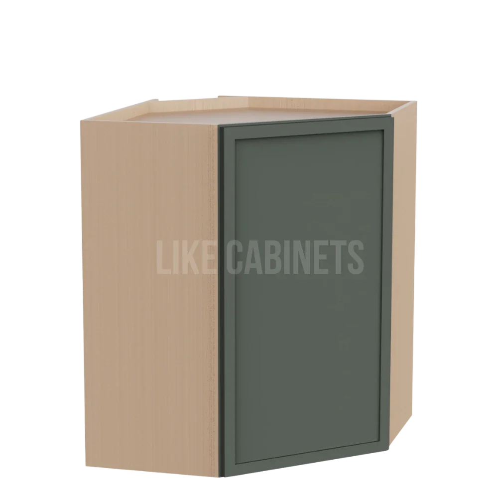 Slim Aston Green 24'' W Diagonal Corner Wall Cabinet