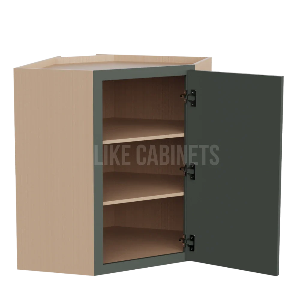 Slim Aston Green 24'' W Diagonal Corner Wall Cabinet