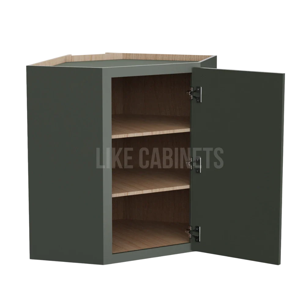 Slim Aston Green 24'' Diagonal Corner Wall Cabinet