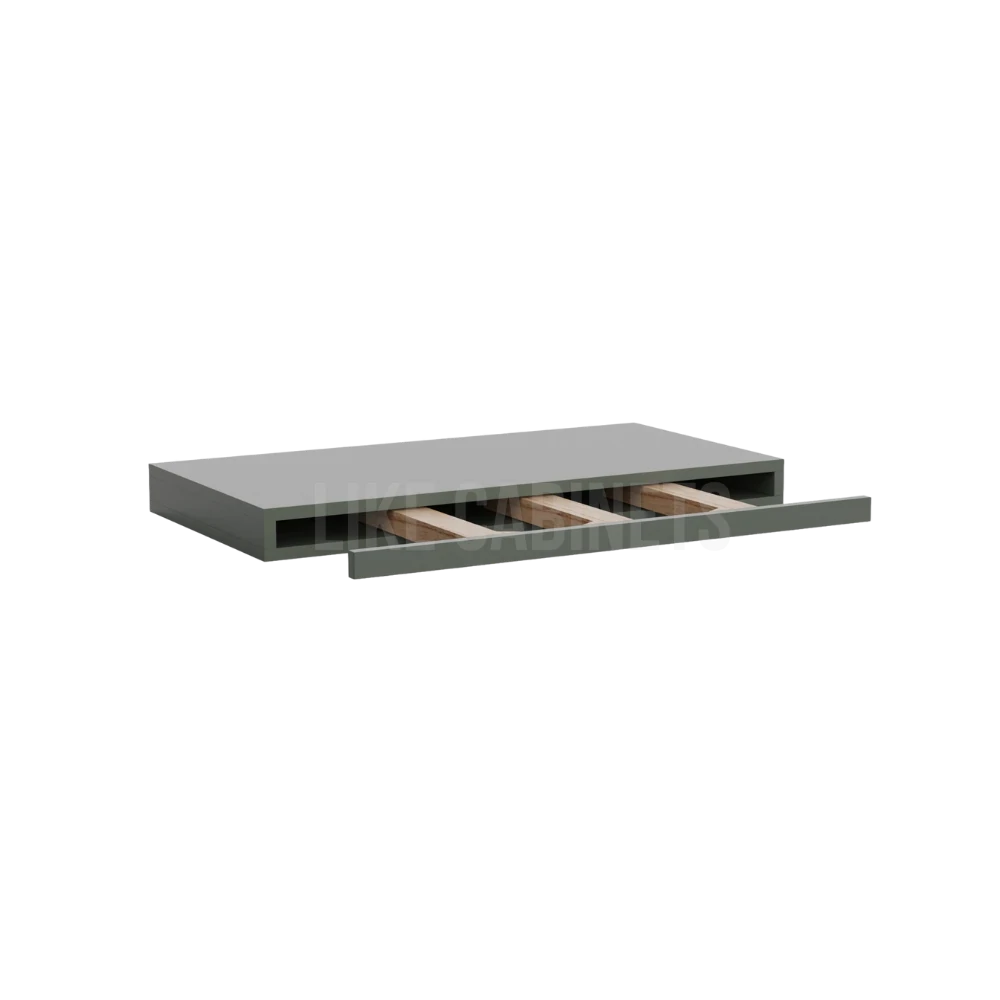 Slim Aston Green White Floating Shelf