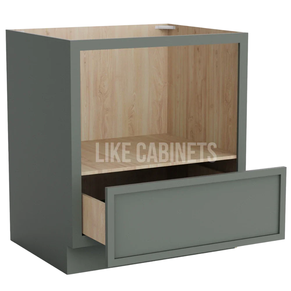 Slim Aston Green Microwave Base Cabinet with Single Drawer