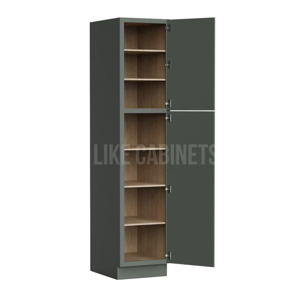 Slim Aston Green 18'' W Two Single Door Utility Pantry Cabinet