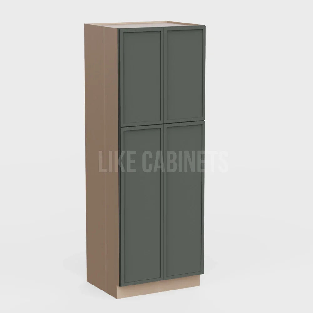 Slim Aston Green 30''W Two Double Door Utility Pantry Cabinet