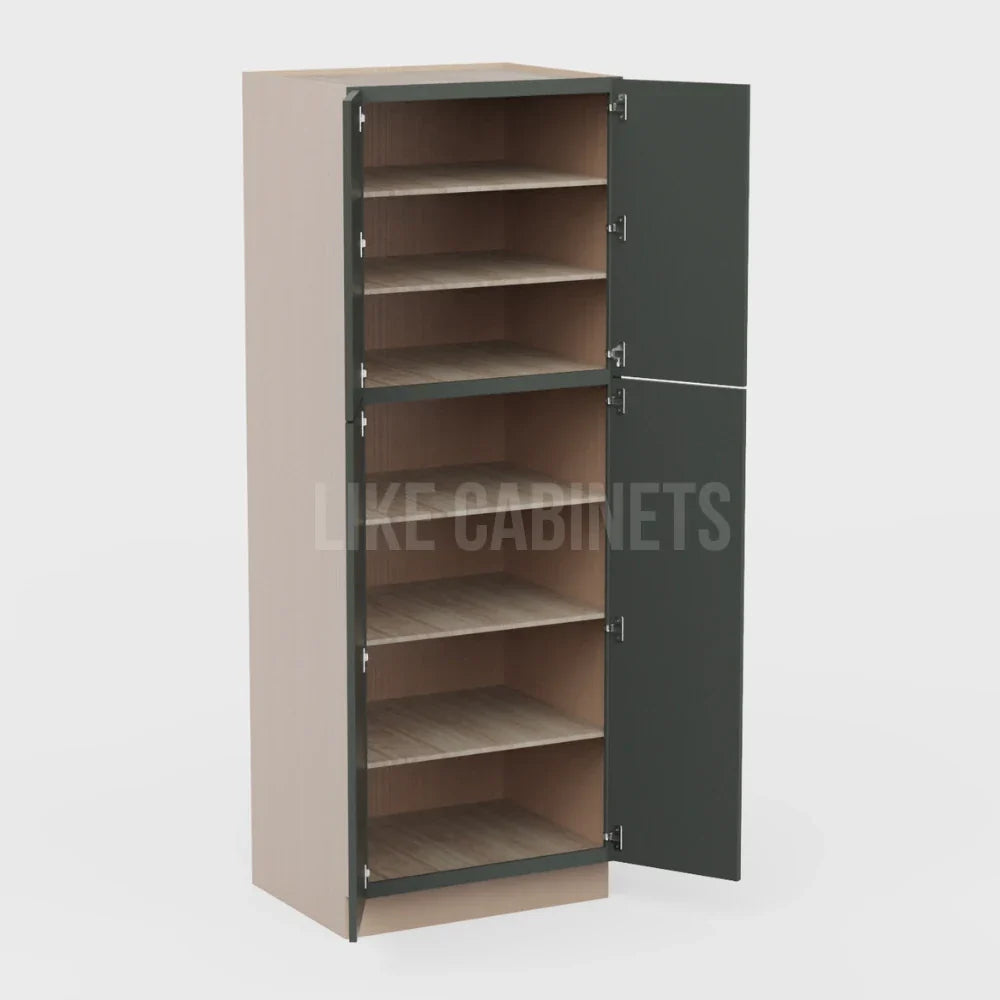 Slim Aston Green 30''W Two Double Door Utility Pantry Cabinet