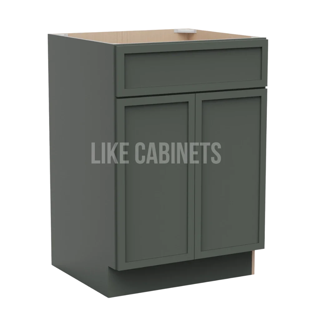 Slim Aston Green Single Vanity Sink Base Cabinet