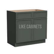 Slim Aston Green Vanity Sink Base Cabinet