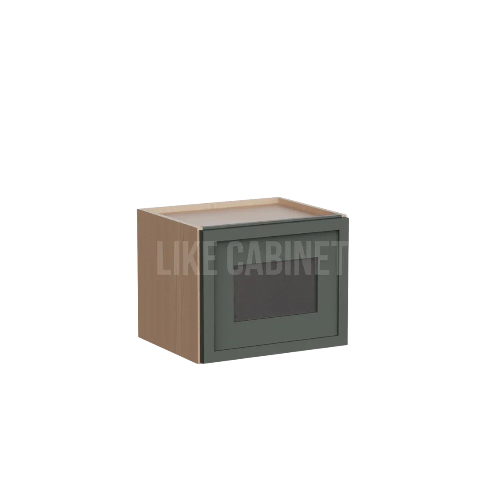 Slim Aston Green 12'' H Single Door Wall Cabinet with Glass Door