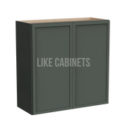 Slim Aston Green 30''H Double Door Wall Cabinet