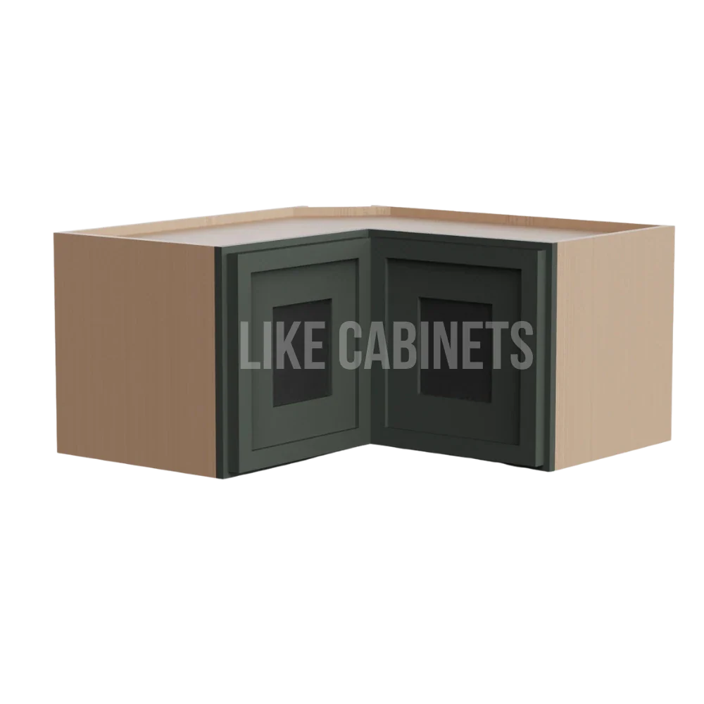 Slim Aston Green Easy Reach Wall Cabinet with Glass Door