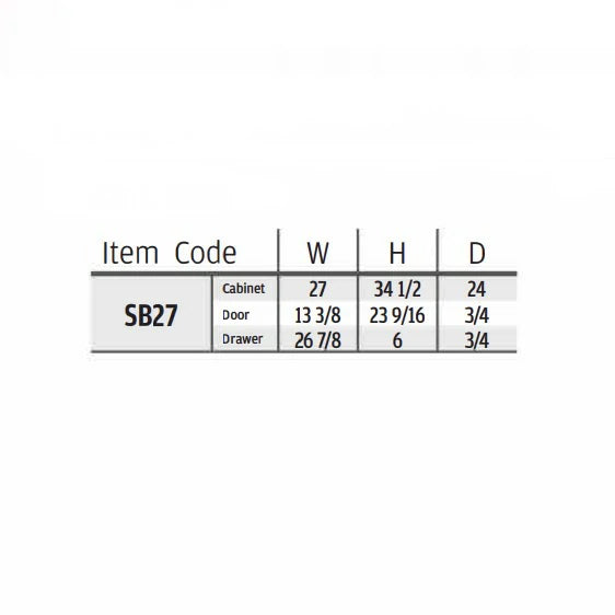 High Gloss White Sink Base 27''