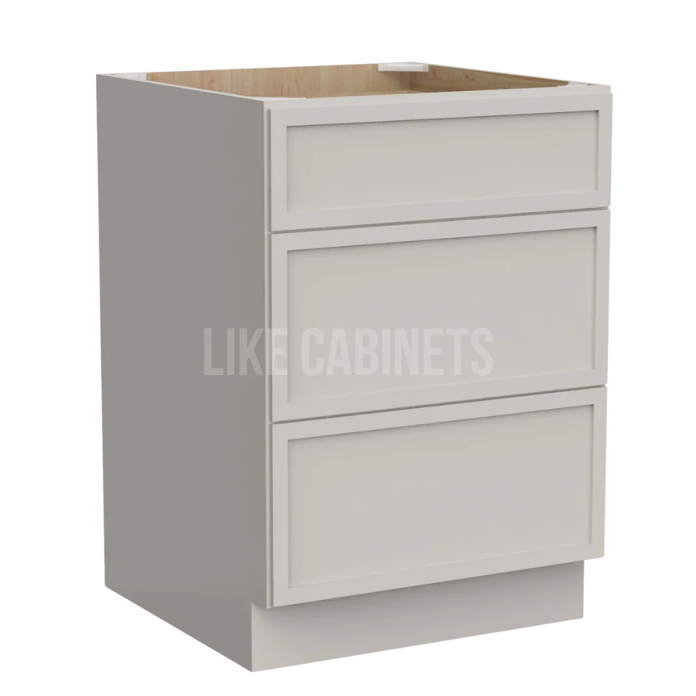 Slim Dove White Three Drawer Base