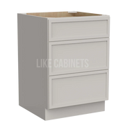 Slim Dove White Three Drawer Base