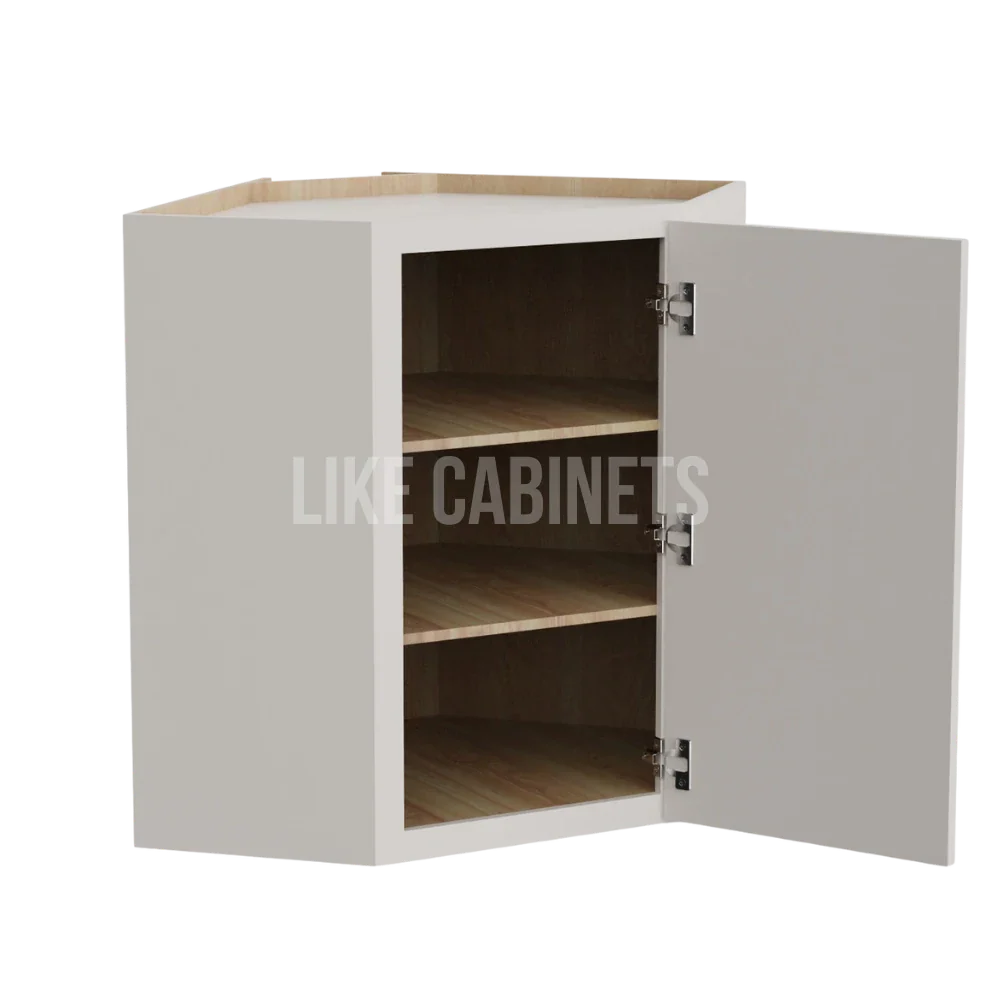 Slim Dove White 24'' Diagonal Corner Wall Cabinet
