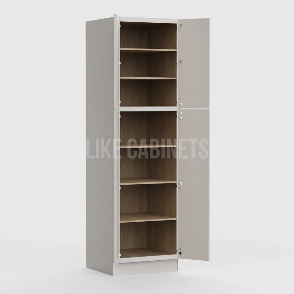 Slim Dove White 24'' W Two Double Door Utility Pantry Cabinet