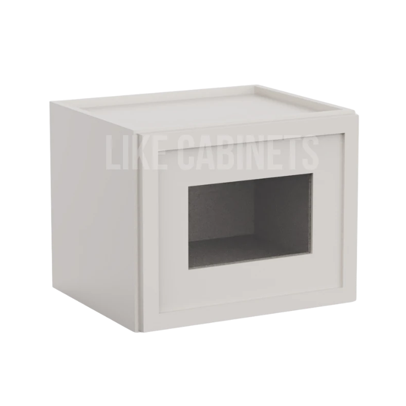 Slim Dove White 18'' H Single Door Wall Cabinet with Glass Door