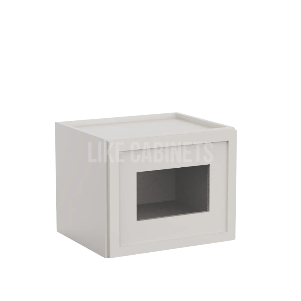 Slim Dove White 12'' H Single Door Wall Cabinet with Glass Door