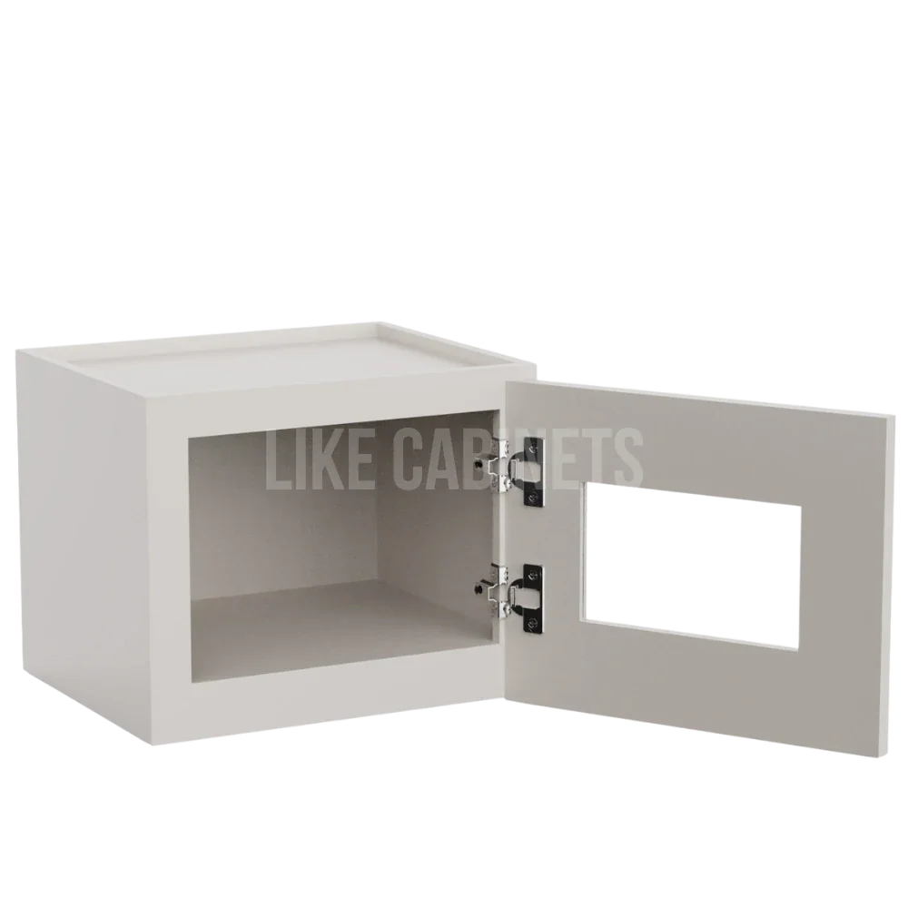 Slim Dove White 12'' H Single Door Wall Cabinet with Glass Door