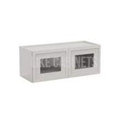 Dove White Slim Shaker 15'' H Double Door Wall Cabinet whit Glass Doors