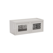 Slim Dove White 18'' H Double Door Wall Cabinet with Glass Doors