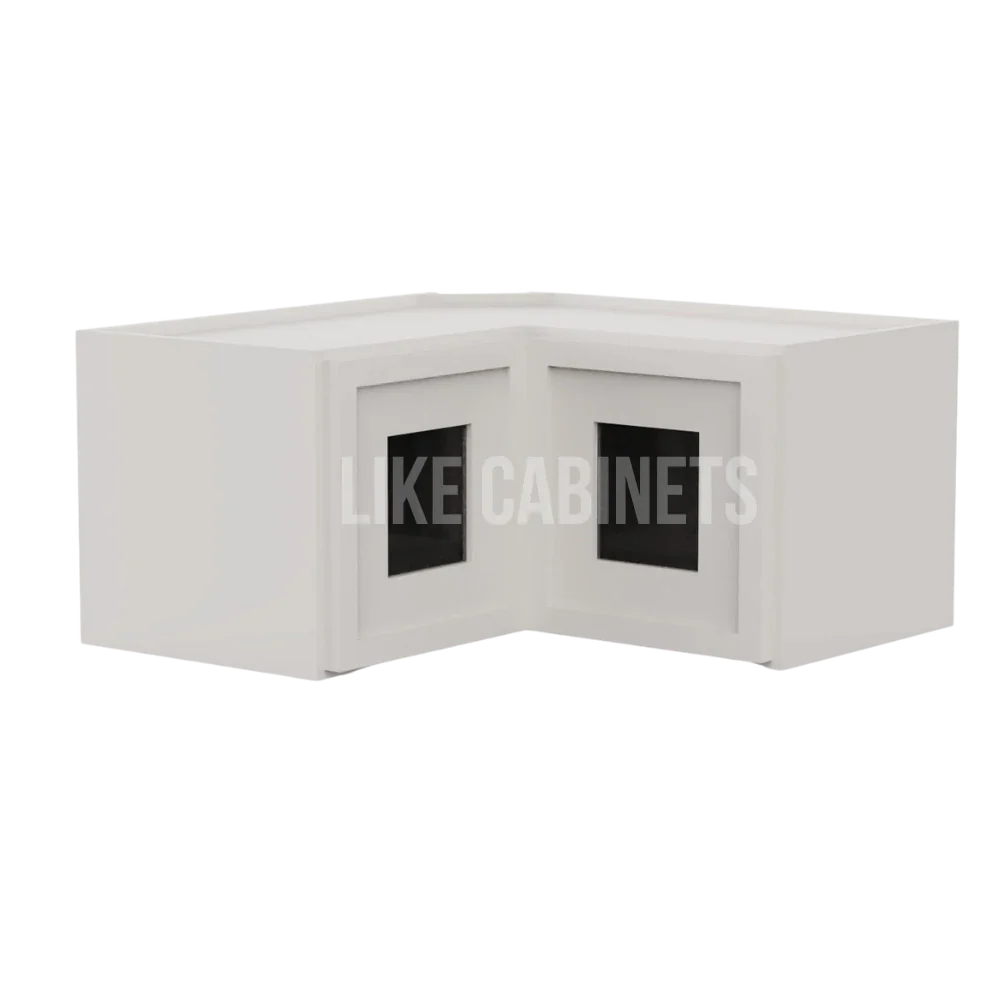 Slim Dove White Easy Reach Wall Cabinet with Glass Door