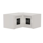 Slim Dove White Easy Reach Wall Cabinet with Glass Door