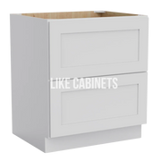 White Shaker Two Drawer Base