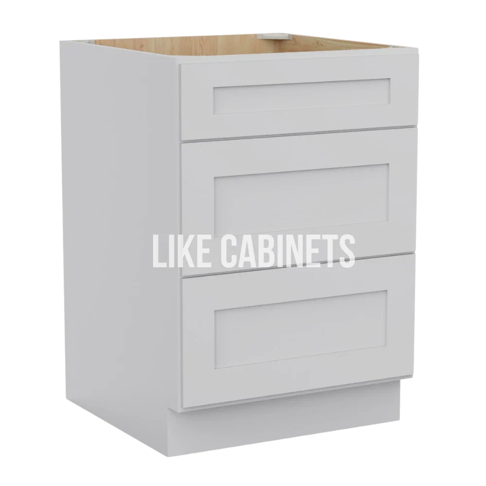 White Shaker Three Drawer Base