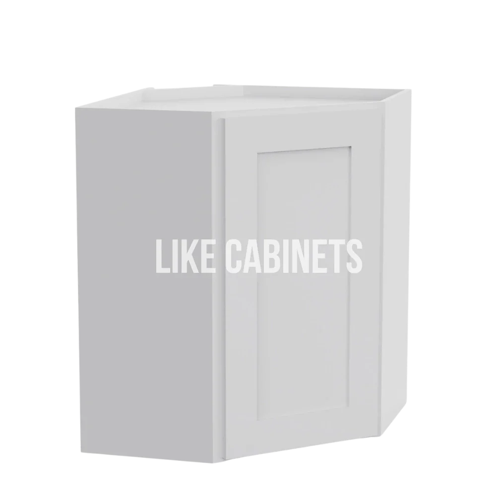 White Shaker 24'' Diagonal Corner Wall Cabinet