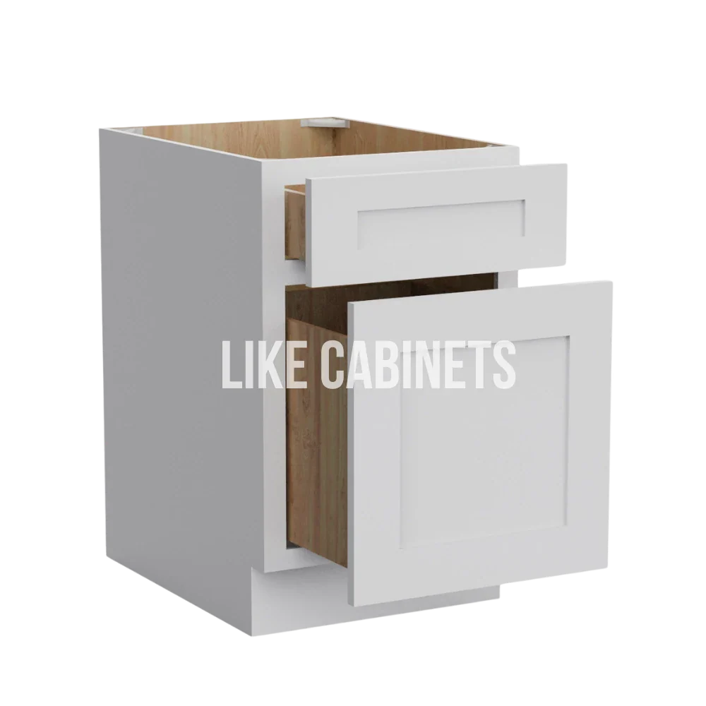 White Shaker Two Drawer Document File Base Cabinet