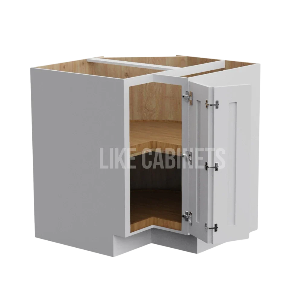 White Shaker Lazy Susan Base Cabinet