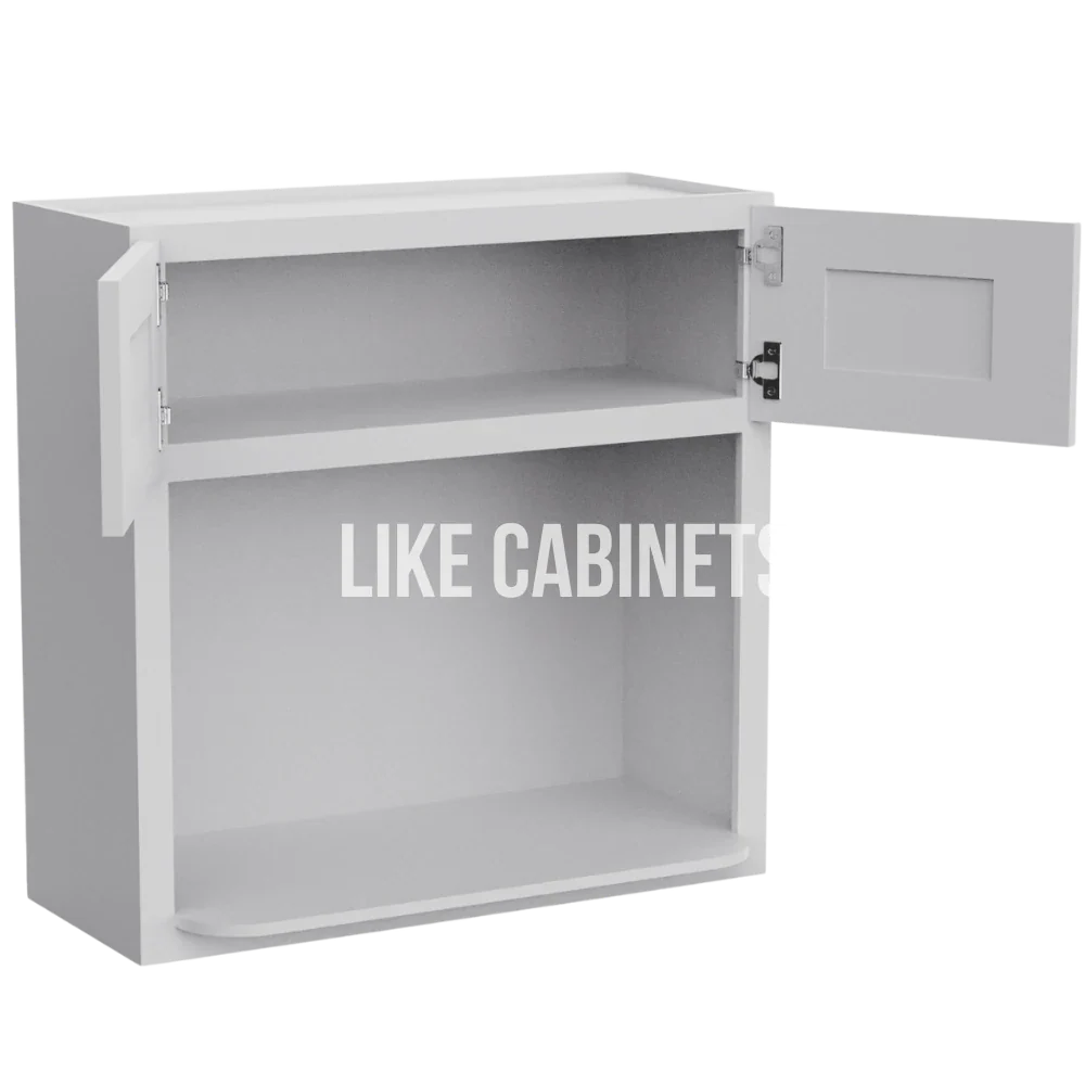 White Shaker Microwave Wall Cabinet