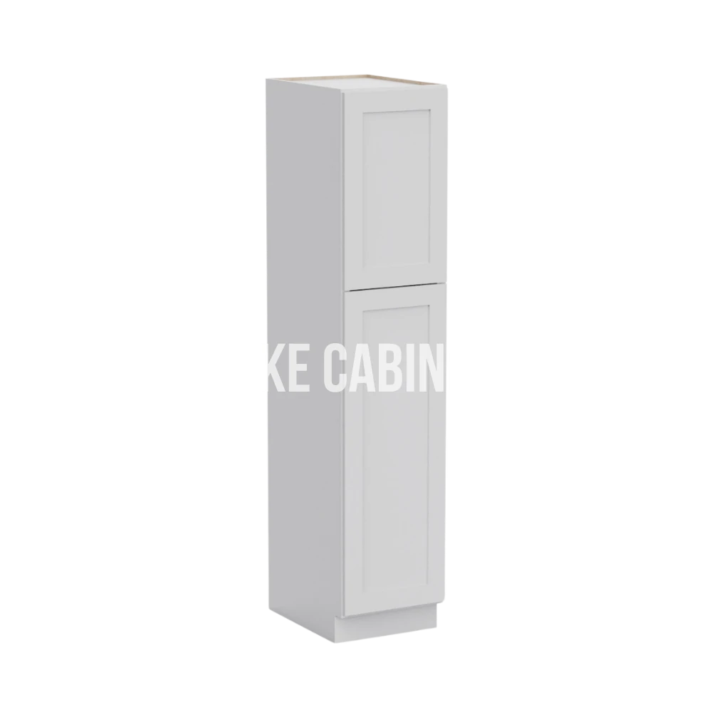 White Shaker 18'' W Two Single Door Utility Pantry Cabinet
