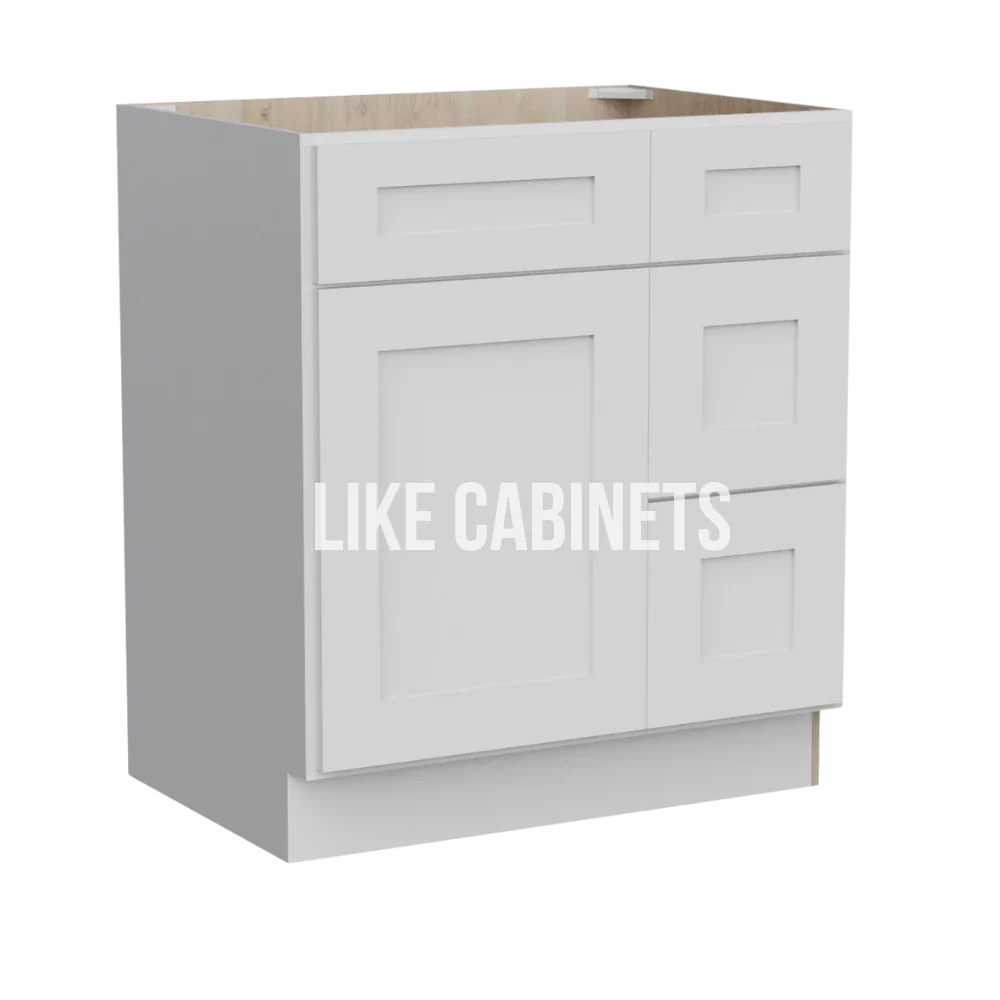 White Shaker 30'' W Vanity Combo with Drawers
