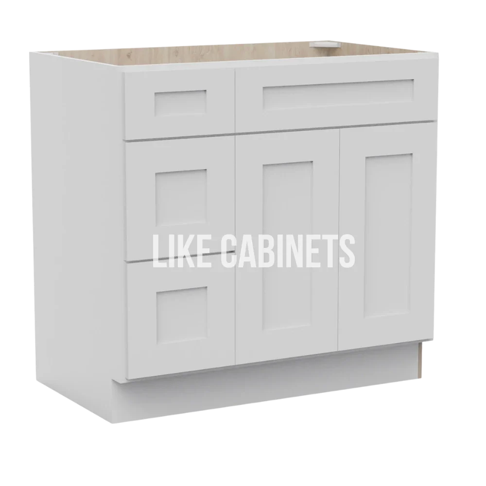 White Shaker 36'' W Vanity Combo with Drawers