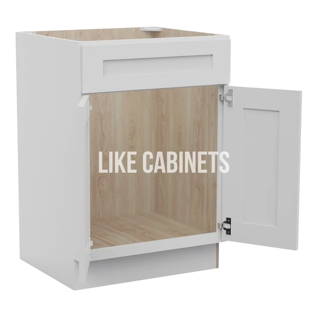 White Shaker Single Vanity Sink Base Cabinet