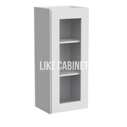 White Shaker 36'' H Single Door Wall Cabinet with Glass Door