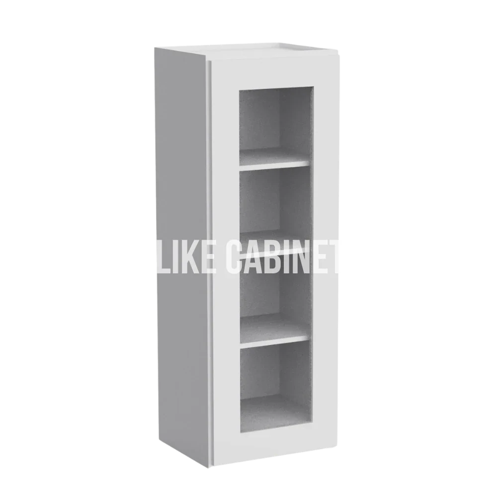 White Shaker 42'' H Single Door Wall Cabinet with Glass Door
